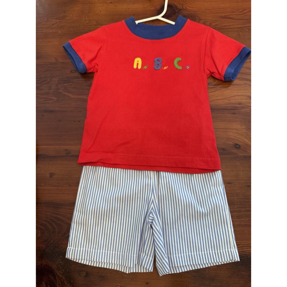 Claire & Charlie French Knot Back To School Shirt Set 4T